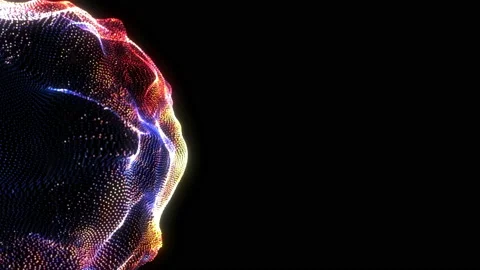 Seamless neon glowing waves. Big data wave of particles. Stock Footage 112368966