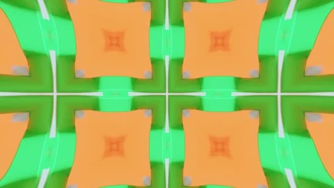 Seamless Neon Mosaic Pattern Derived from Abstract 3D Shapes Stock Footage 337589363