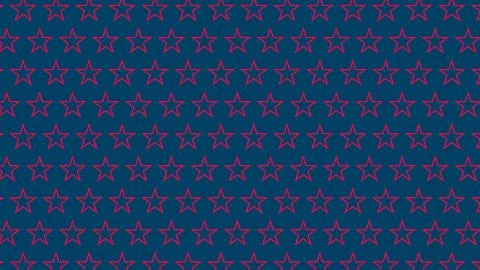 Seamless Neon Pink Star Pattern On Dark Teal Background  Retro Decorative G.. Stock Illustration