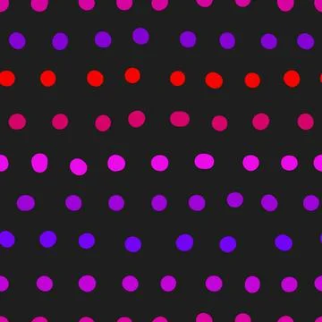 Seamless neon polka dots pattern. Points ornament Stock Illustration