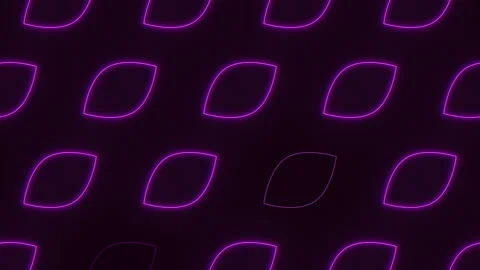 Seamless neon purple leafs pattern in rows on black gradient 스톡 동영상 240330503