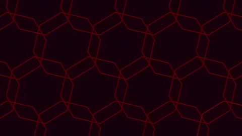 Seamless neon red hexagons pattern on black gradient 스톡 동영상 245730404