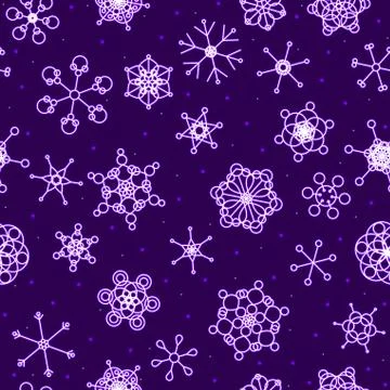 Seamless neon snow background Illustrazione stock