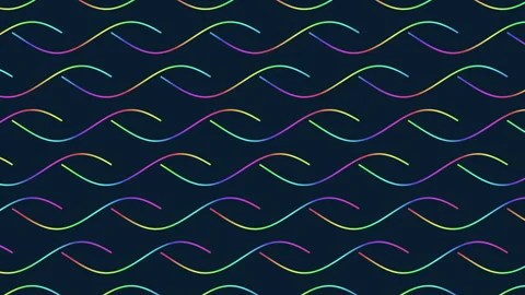 Seamless neon wave pattern animation on dark background for modern design Vídeos de archivo 334139338
