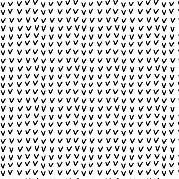 Seamless neutral pattern with hand drawn check marks. Black on white checkmark Stock Illustration