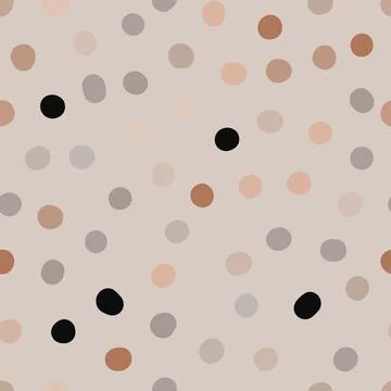 Seamless neutral polka dots pattern. Abstract background Stock Illustration