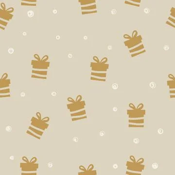 Seamless New Year pattern with gifts Stock Illustration