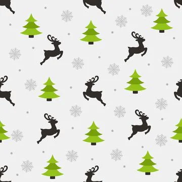 Seamless New Year pattern on a gray background.  Stock Illustration
