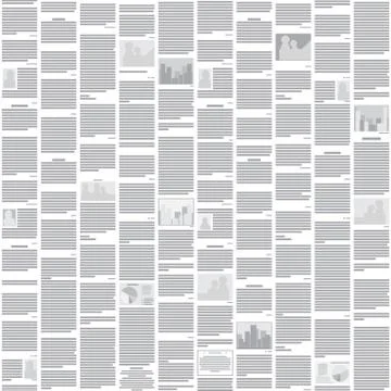Seamless newspaper pattern - abstract monochrome background Stock Illustration