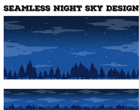 Seamless night sky design Illustrazione stock