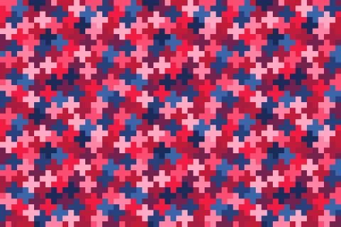 Seamless noise pattern of multicolored pixel crosses Stock Illustration