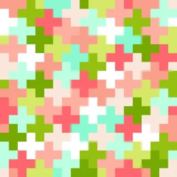 Seamless noise pattern of multicolored pixel crosses Stock Illustration