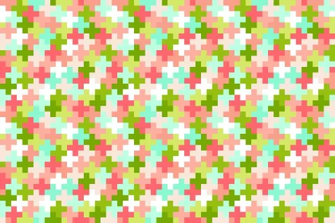 Seamless noise pattern of multicolored pixel crosses Stock Illustration