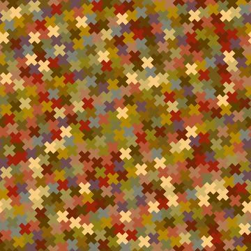 Seamless noise pattern of multicolored pixel crosses Stock Illustration