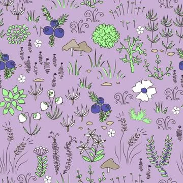 Seamless nordic natural pattern Stock Illustration
