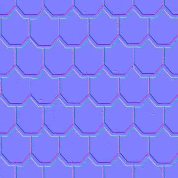 Seamless normal map texture of pointed shield roof shingles and dragon scale Illustrazione stock