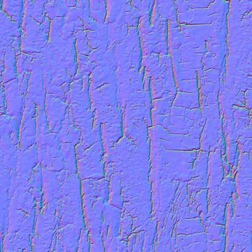 Seamless normal map texture of rough tree bark, cracked weathered wood surface Stock Illustration