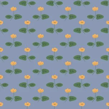 Seamless nuphar lutea Stock Illustration