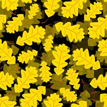 Seamless of Oak leaves Stock Illustration
