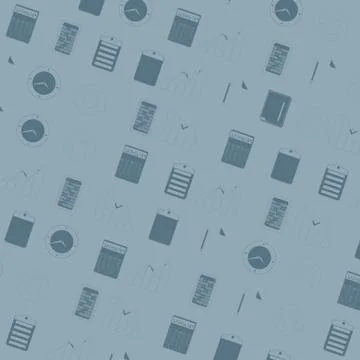 Seamless office icins pattern Stock Illustration