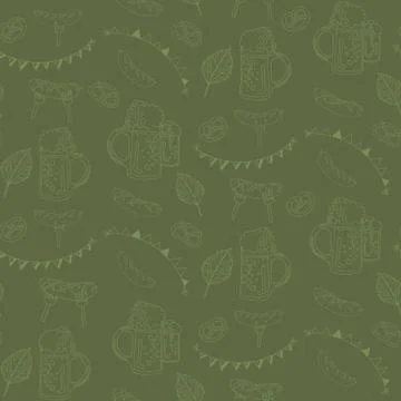 Seamless Oktoberfest pattern. Stock Illustration