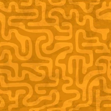 Seamless old smooth maze pattern on yellow background 스톡 일러스트