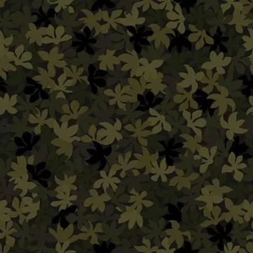 Seamless olive brown colored leaf pattern. Vector vintage autumn texture 스톡 일러스트