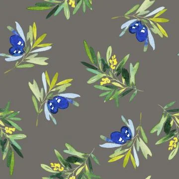 Seamless olives. Stock Illustration