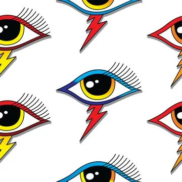 Seamless one eye pattern Stock Illustration