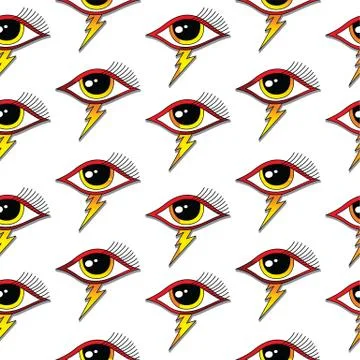 Seamless one eye pattern Illustrazione stock