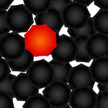 Seamless of opened umbrellas Stock Illustration