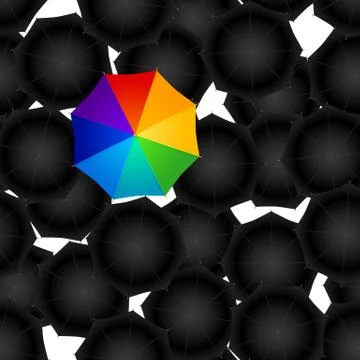 Seamless of opened umbrellas Stock Illustration