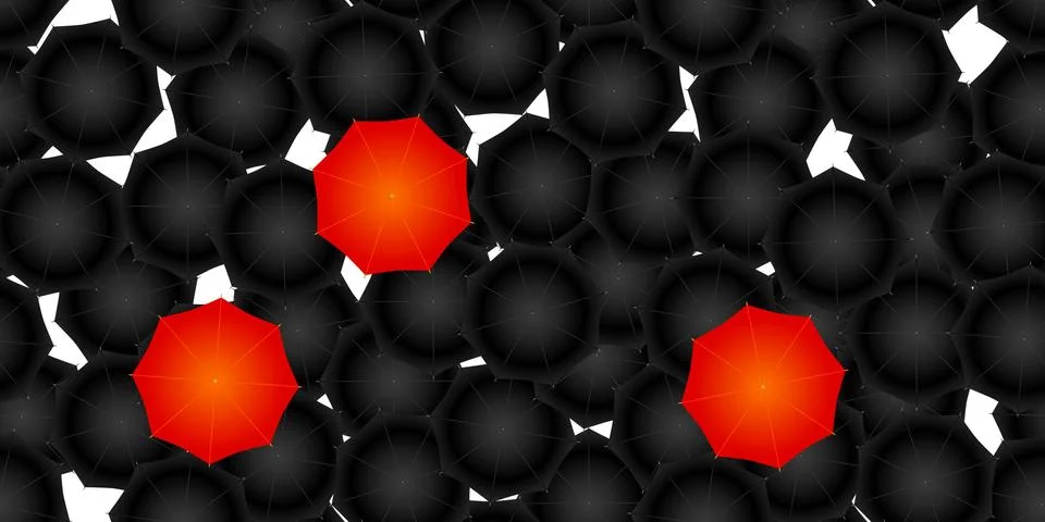 Seamless of opened umbrellas 库存插图