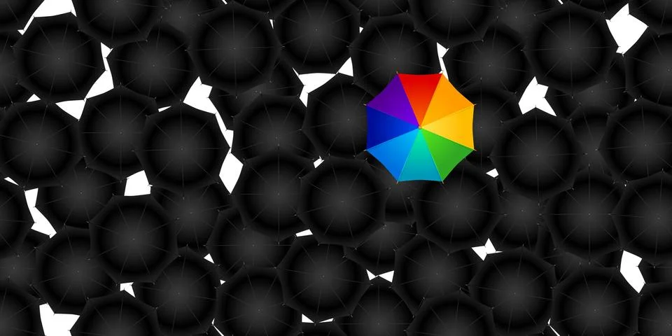 Seamless of opened umbrellas Illustrazione stock