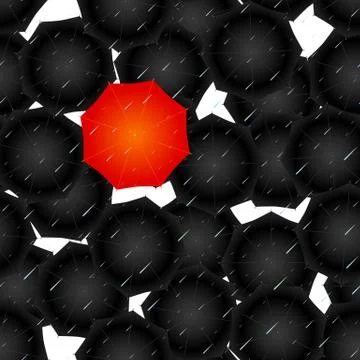 Seamless of opened umbrellas Illustrazione stock