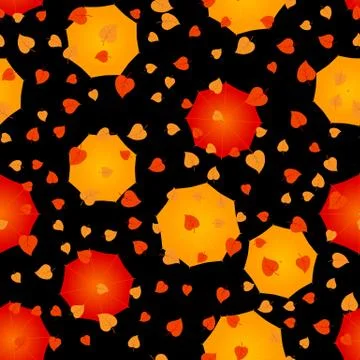 Seamless of opened umbrellas Stock Illustration