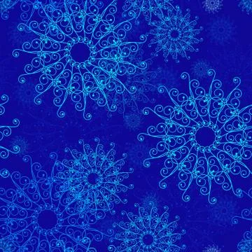 Seamless of openwork snowflakes Stock Illustration
