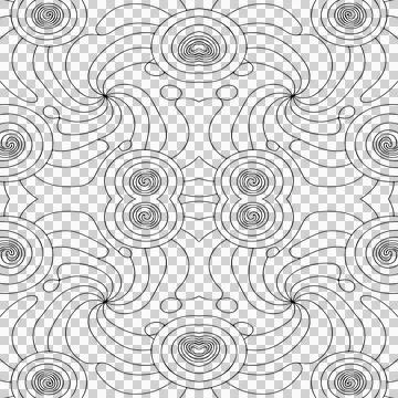 Seamless optical pattern with wavy concentric circles Stock Illustration