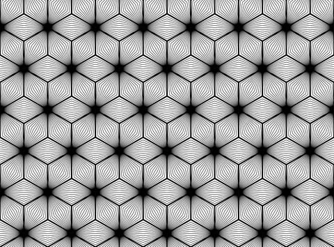 Seamless Optical Rhombus Pattern Background. 3D Cubes block elements Stock Illustration