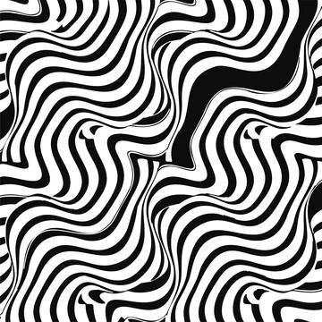 Seamless Optical Wavy Lines Pattern Stock Illustration