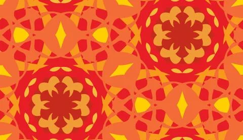 Seamless Orange Arabesque Pattern 스톡 일러스트