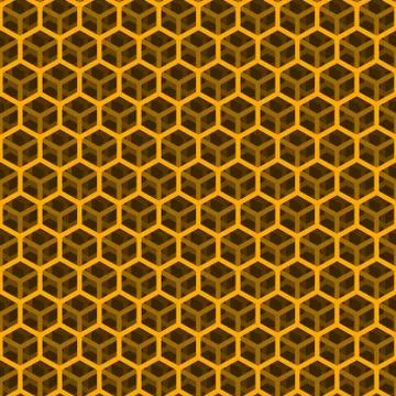 Seamless Orange Cube Pattern Illustrazione stock