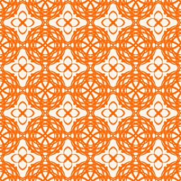 Seamless orange floral geometric pattern background Stock Illustration