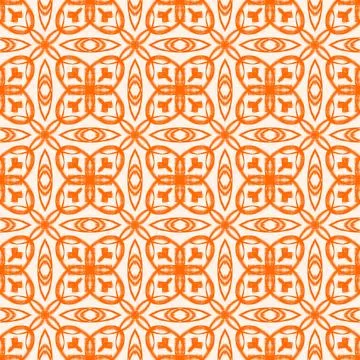 Seamless orange floral geometric pattern background Illustrazione stock