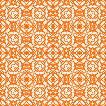 Seamless orange floral geometric pattern background Illustrazione stock
