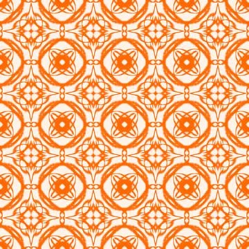 Seamless orange floral geometric pattern background Stock Illustration