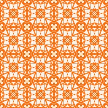 Seamless orange floral geometric pattern background Illustrazione stock