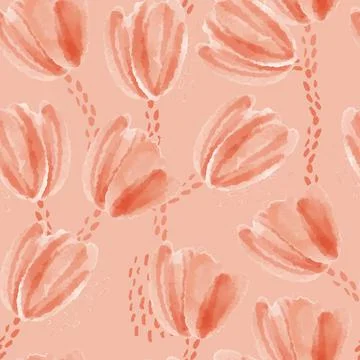 Seamless orange flowers pattern background , greeting card Stock Illustration