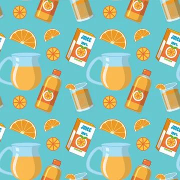 Seamless Orange Juice Pattern Stock Illustration