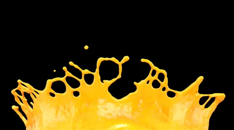 Seamless orange paint splash in slow motion, alpha included (FULL HD) Video stock 39504104